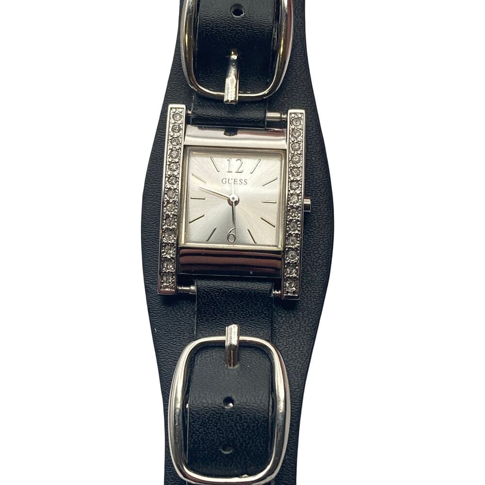 Guess Women's G66290L Watch 22mm - New Battery - Black Bund Cuff Band